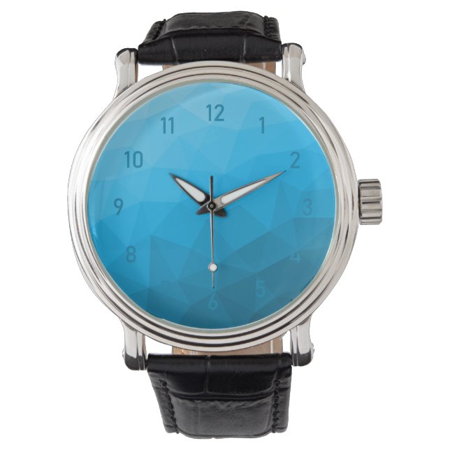 Blaues zyangradientengeometrisches Messprofil Drei Armbanduhr (Vorderseite)