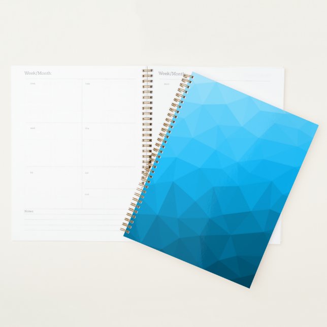 Blaues zyangradientengeometrisches Messprofil Drei Planer (Anzeige)