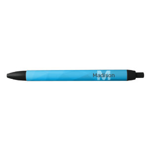 Blaues zyangradientengeometrisches Monogramm Kugelschreiber