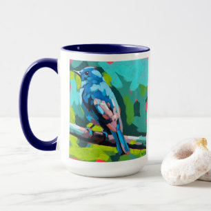 Blauevogel-Malerei - Geschenk für Vogelliebhaber Tasse