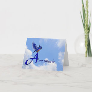 Blauevogel-Monogramm Anfangsbuchstabe A Personalis