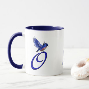 Blauevogel-Monogramm Initiale O Elegant Personalis Tasse