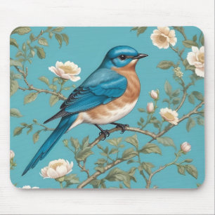 Blauevogel William Morris Inspiriert Türkis Mousepad