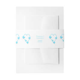 Blaufarbene Butterfly Herzdesign Hochzeit Einladungsbanderole