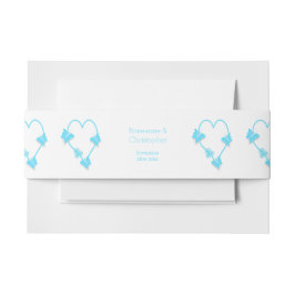 Blaufarbene Butterfly Herzdesign Hochzeit Einladungsbanderole