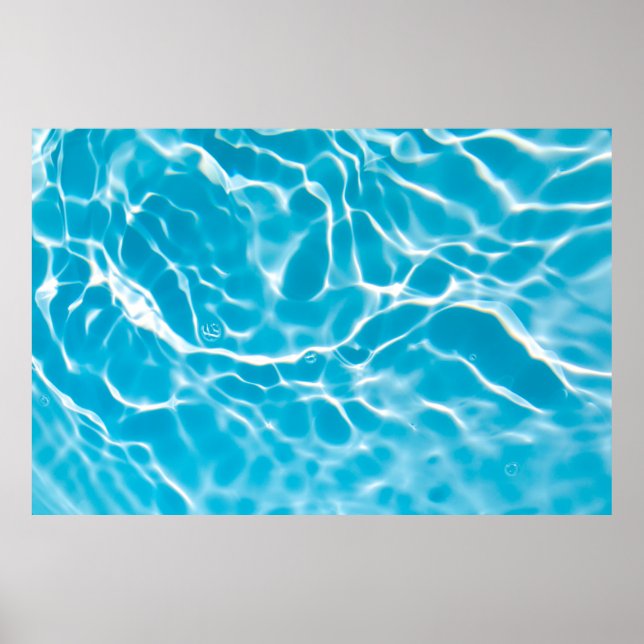 Blaufarbene klare, ruhige Wasseroberfläche mit Tex Poster (Vorne)