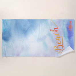 Blaufarbenmonogramm Strandtuch