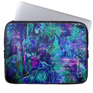 Blaufarbige Texturen Laptopschutzhülle
