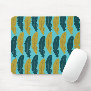Blaufedermuster Mousepad