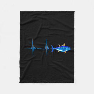Blauflossenthunfisch Heartbeat Ekg Pulseline Deep Fleecedecke