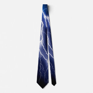 Blauflunder-Blitz in der Nacht Krawatte