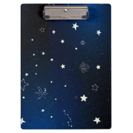 Blaugalaxie mit Sternen Klemmbrett