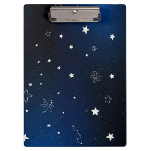 Blaugalaxie mit Sternen Klemmbrett