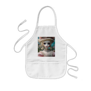 Blaugäugige Vintage-Puppe, Kinderschürze