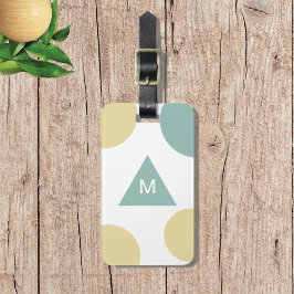 Blaugelb Modernes geometrisches Monogramm Gepäckanhänger