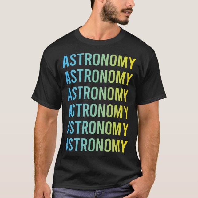 Blaugelbe Astronomie T-Shirt (Vorderseite)