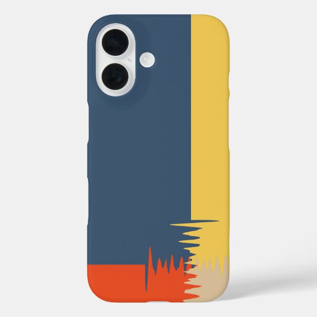 Blaugelbe Creme iPhone 16 Hülle (Rückseite)