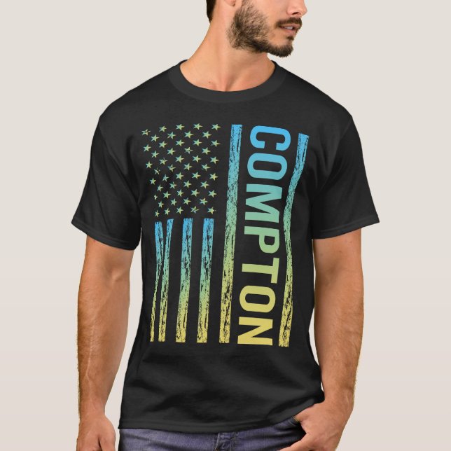 Blaugelbe Flagge - Compton T-Shirt (Vorderseite)