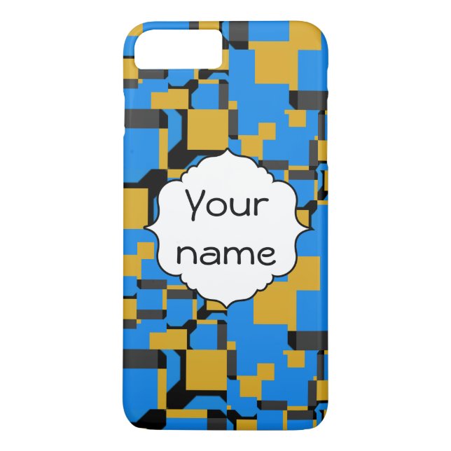 Blaugelbe Formen Case-Mate iPhone Hülle (Rückseite)