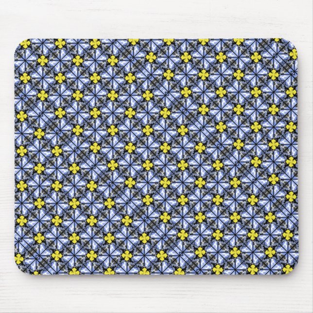 Blaugelbe Große Dänen Mousepad (Vorne)