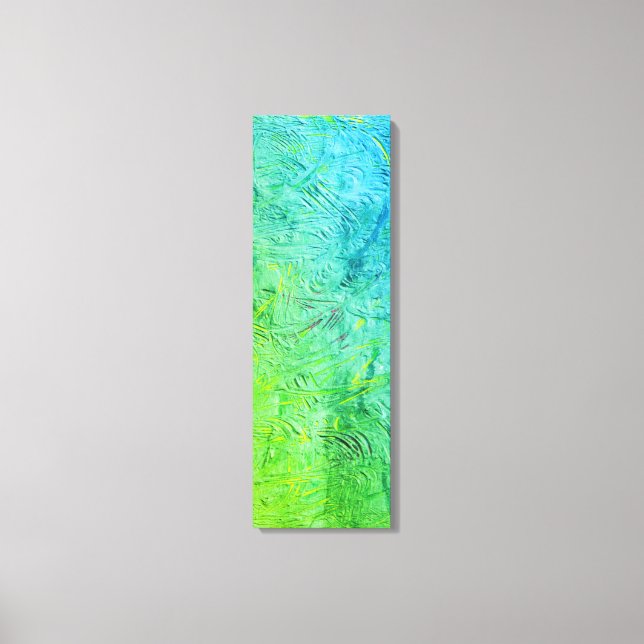 Blaugelbe Grüne Abstrakte Kunst Moderne Leinwanddruck (Vorderseite)