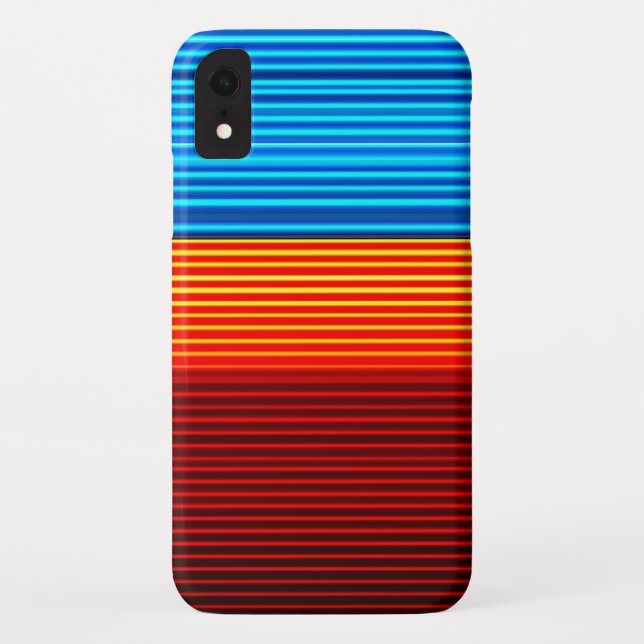 Blaugelbe rote Streifen Case-Mate iPhone Hülle (Rückseite)