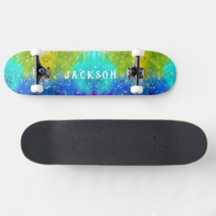 Blaugelbe Türkisgrün - Sterne Skateboard