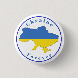 Blaugelbe Ukraine für immer Button
