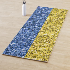 Blaugelbe ukrainische Flagge Glitzer Imitate Glitz Yogamatte