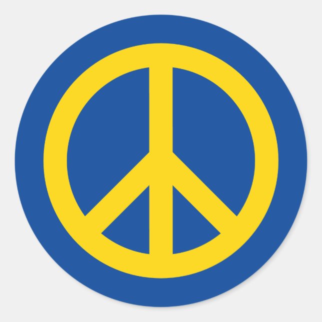 Blaugelbe ukrainische Flaggenfarben Symbol für Fri Runder Aufkleber (Vorderseite)