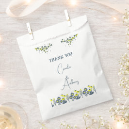 Blaugelbe Wildblume Floral Boho Hochzeit Geschenktütchen