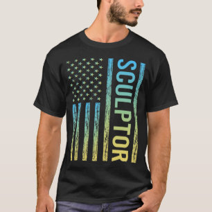 Blaugelber Bildhauer T-Shirt