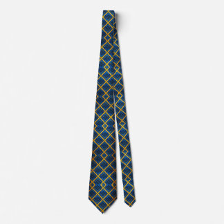 Blaugelbes Diamantmuster Krawatte