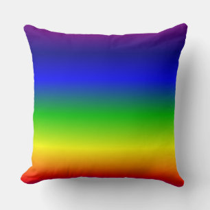 Blaugelbes, grünes Regenbogen Kissen