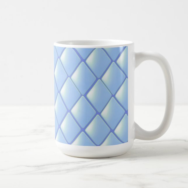 Blaugestepptes Diamantmuster Kaffeetasse (Rechts)