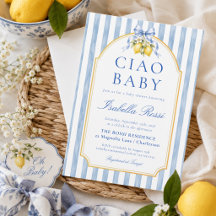 Blaugestreifte Ciao Baby Neutrale Babyparty in Lem
