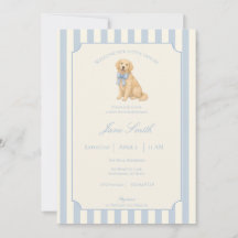 Blaugestreifte Golden Retriever Baby Shower