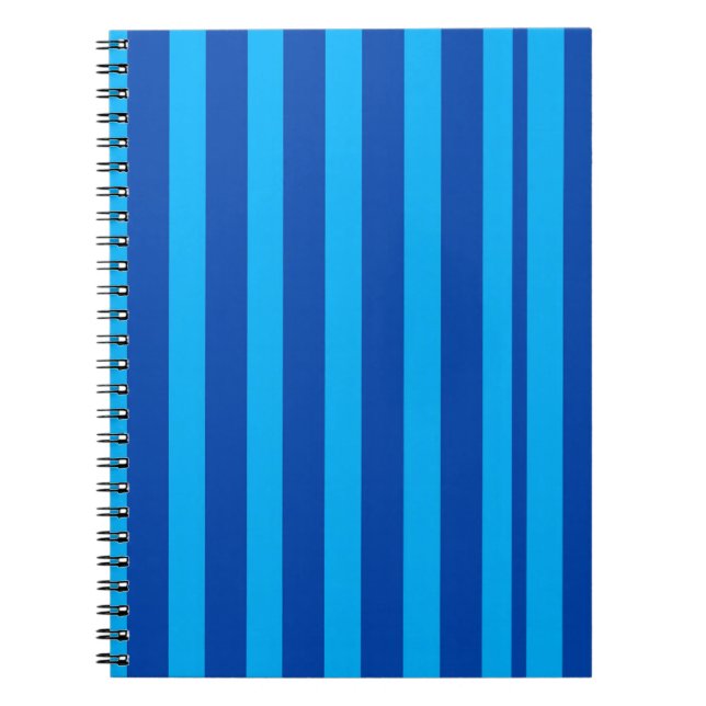 Blaugestreiftes minimalistisches Schreibtischgesch Notizblock (Vorderseite)