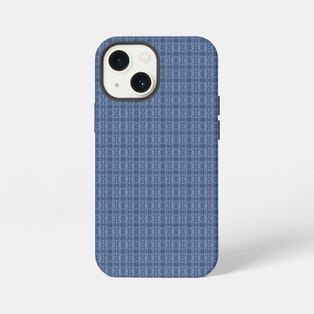 Blaugestrickmuster iPhone 13 Mini Hülle (Rückseite)