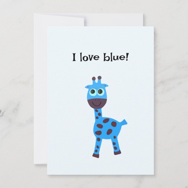 Blaugiraffe Feiertagskarte (Vorderseite)