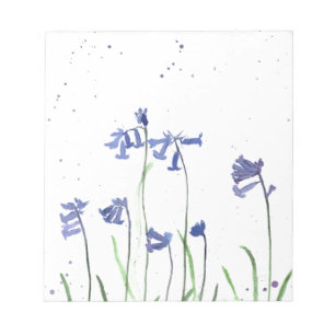 Blauglöckchen Aquarell blau floral Natur Wald Notizblock