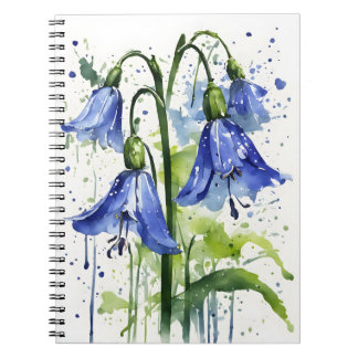 Blauglöckchen - Aquarellblumen Notizblock