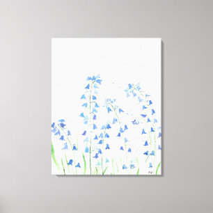 Blauglocken Gartenwald Blaue Florale Aquarell Leinwanddruck