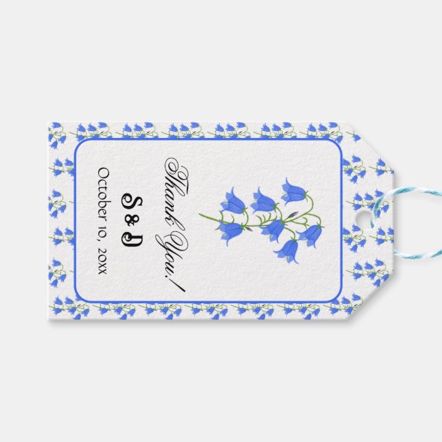 Blauglocken-Hochzeit Geschenkanhänger (Vorderseite (Horizontal))