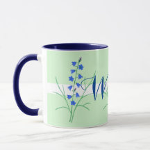 Blauglocken-Monogramm-Tasse