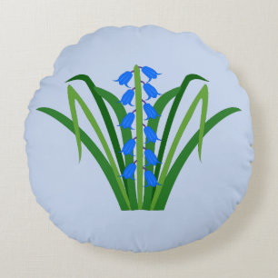 Blauglockenblumen Frühling Baby Junge Rundes Kissen