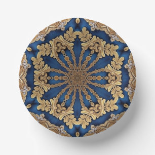 Blaugold dekorative Papier Schalen Pappteller