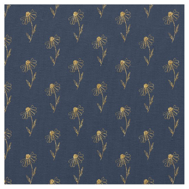 Blaugold Elegantes Stoffmuster zum Basteln Stoff (Nahaufnahme)