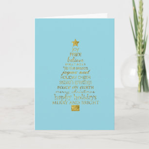 Blaugold Glitter Inspirations-Christbaum Karte