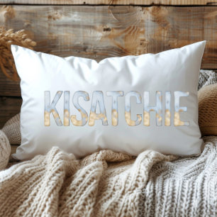 Blaugold Pastell-Aquarell Kisatchie Louisiana Lendenkissen